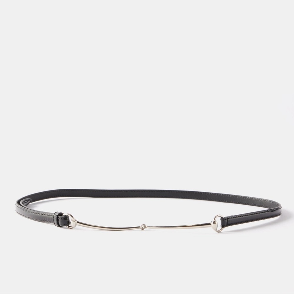 Gucci Horsebit accent skinny waist belt